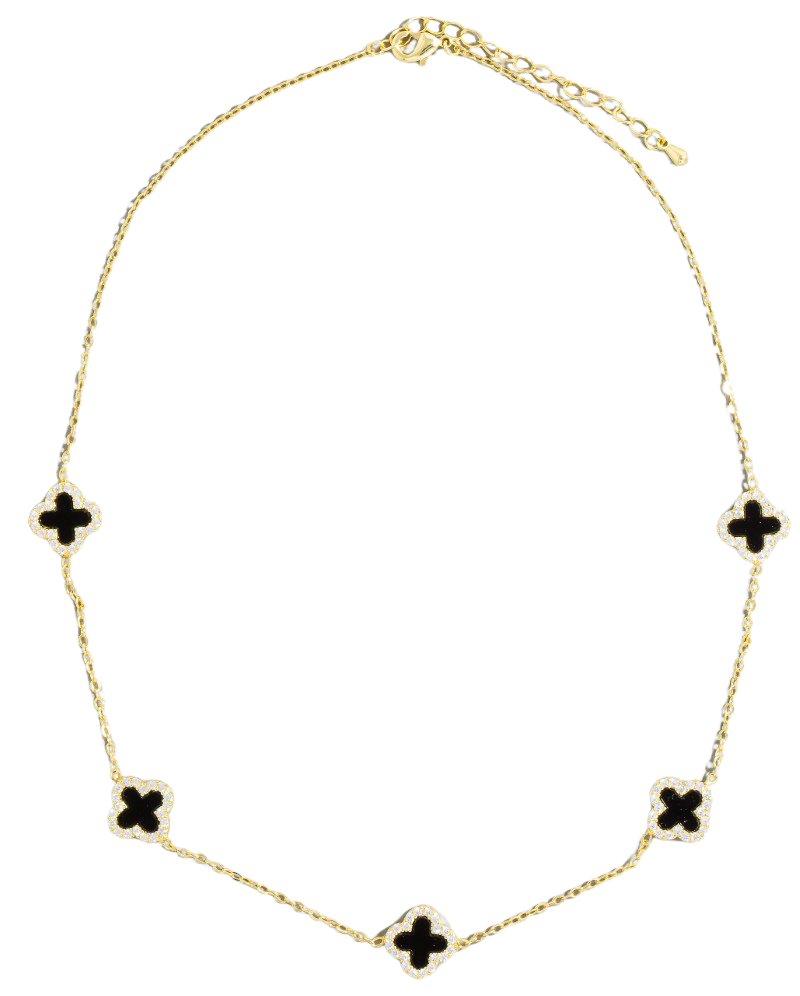 Fame Enchanted Clover Necklace – CZ Clover Station Chain FAME ACCESSORIES