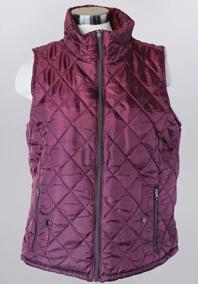 Keren Hart Mayra Reversible Cozy Vest – Quilted & Faux Fur Vest WINE / XL KEREN HART