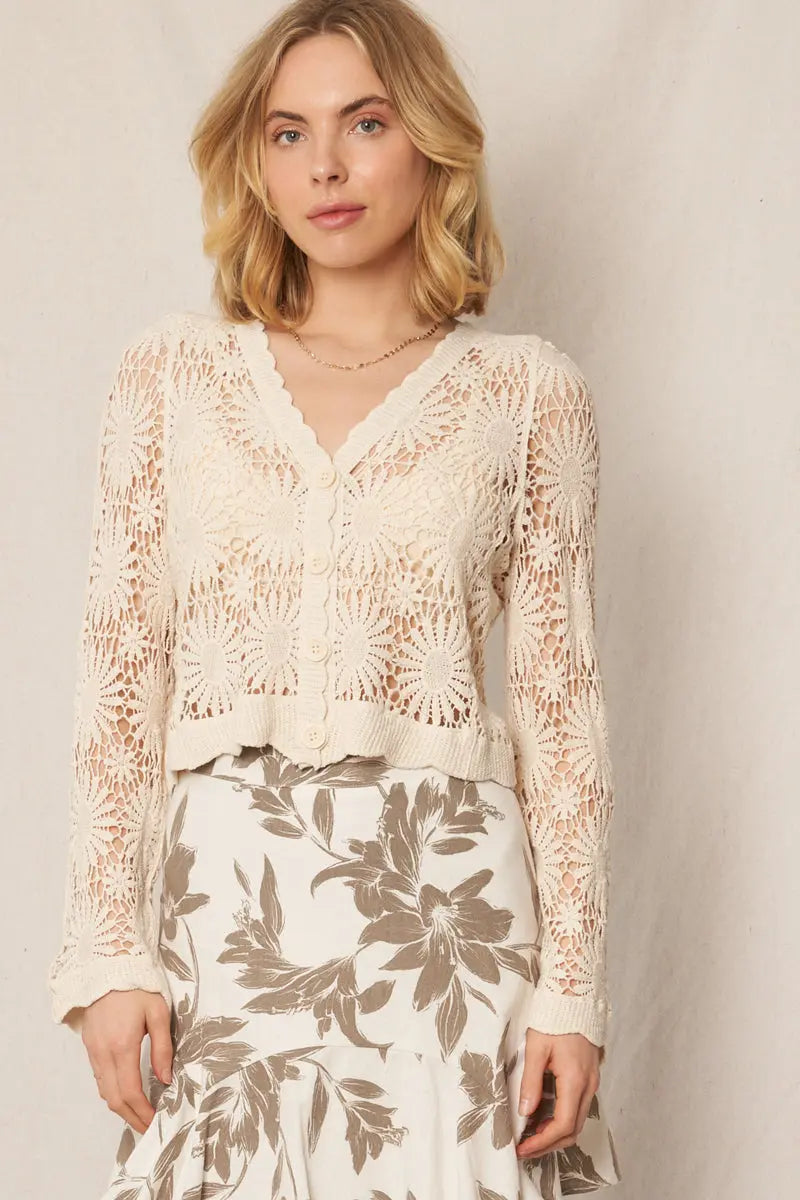 Sunburst Cardigan NATURAL-M-L EN CREME