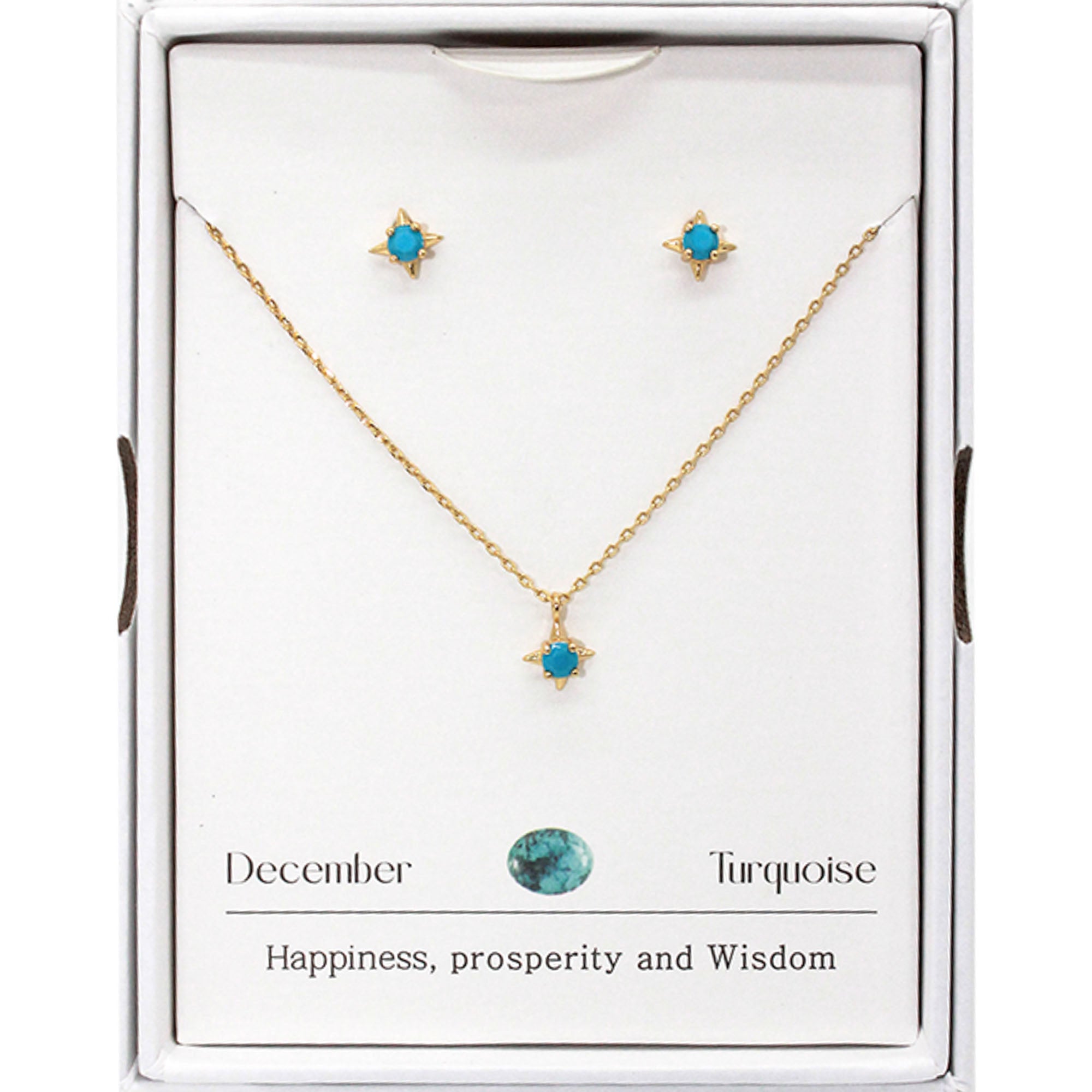 Joia Birthstone Star Necklace w/Earrings – Elegant 16” Jewelry Duo JOIA TRADING CO.