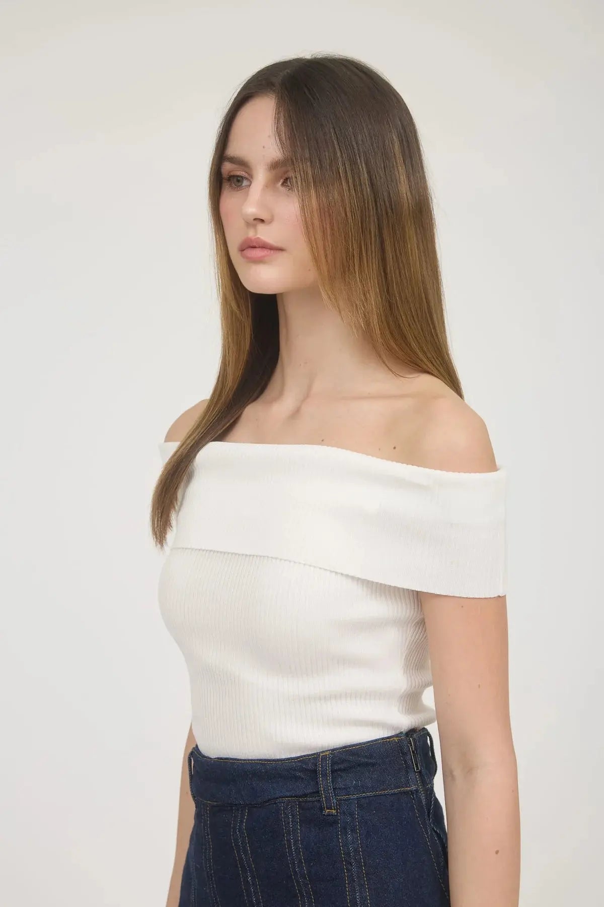 Blu Pepper Summer Brunch Top – Off-the-Shoulder Knit Style Top BLU PEPPER