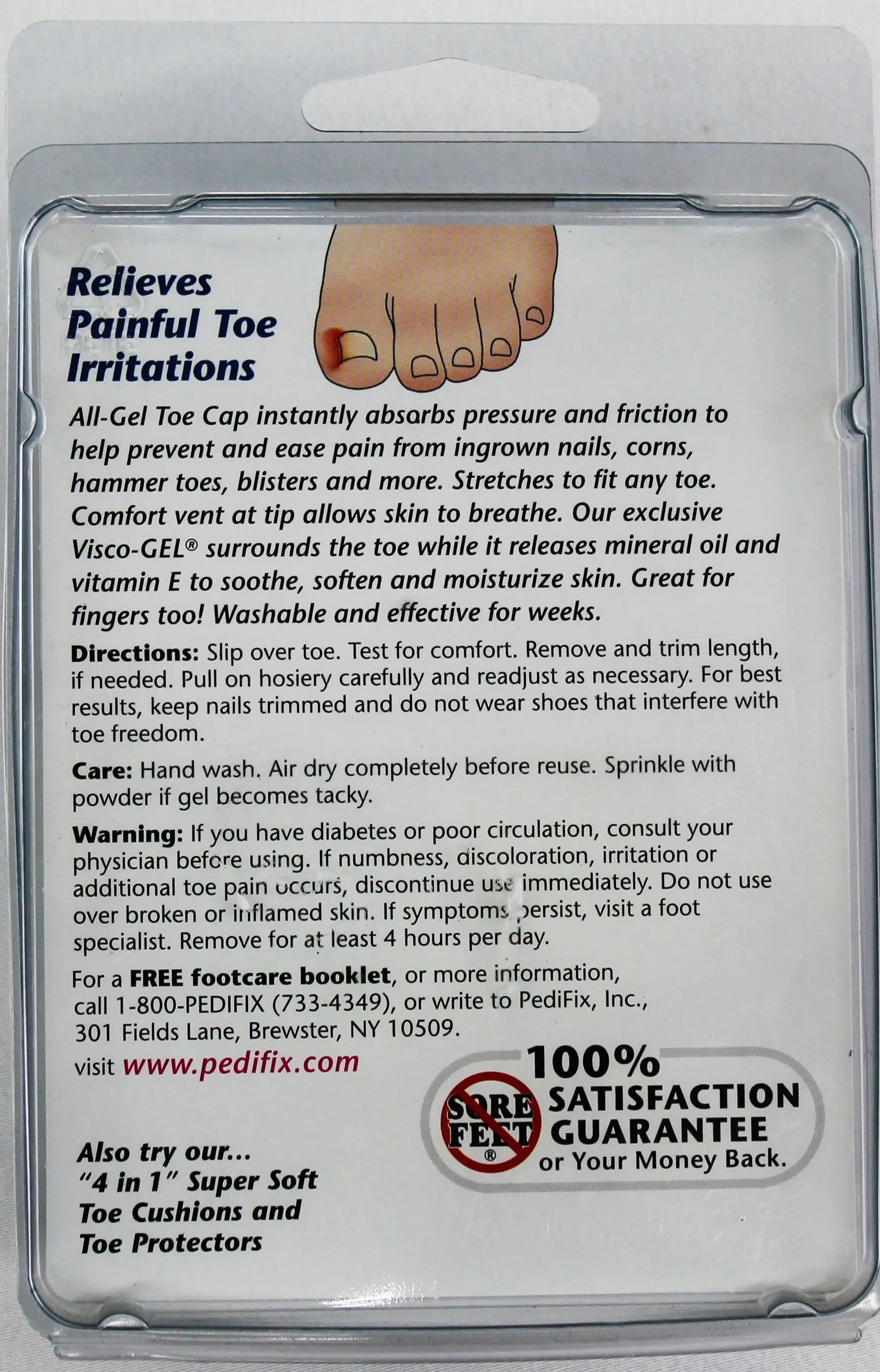 PediFix Gel Toe Cap – All-Around Relief for Corns, Ingrown Nails & Toe Pain PEDIFIX
