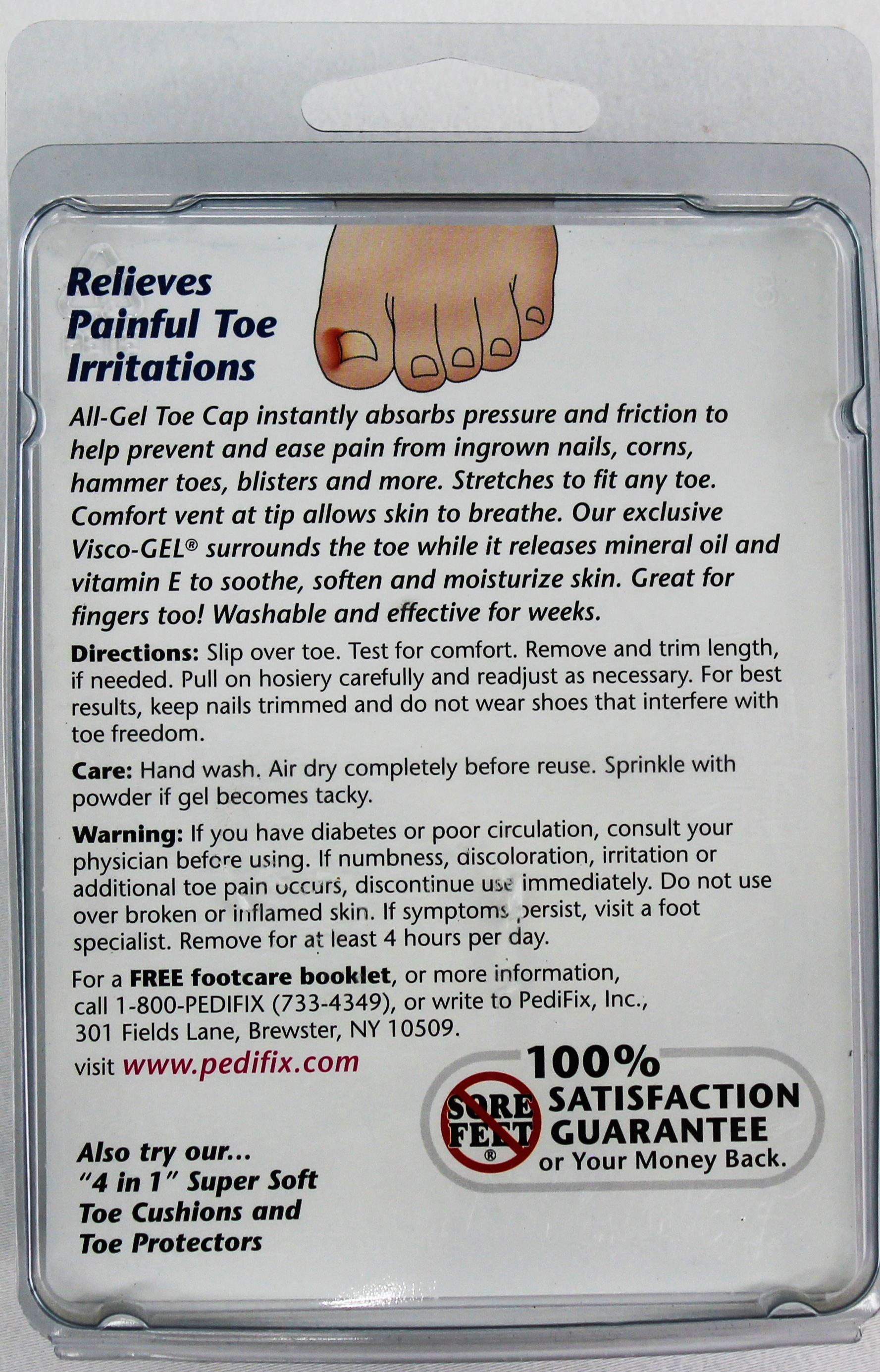 PediFix Gel Toe Cap – All-Around Relief for Corns, Ingrown Nails & Toe Pain PEDIFIX