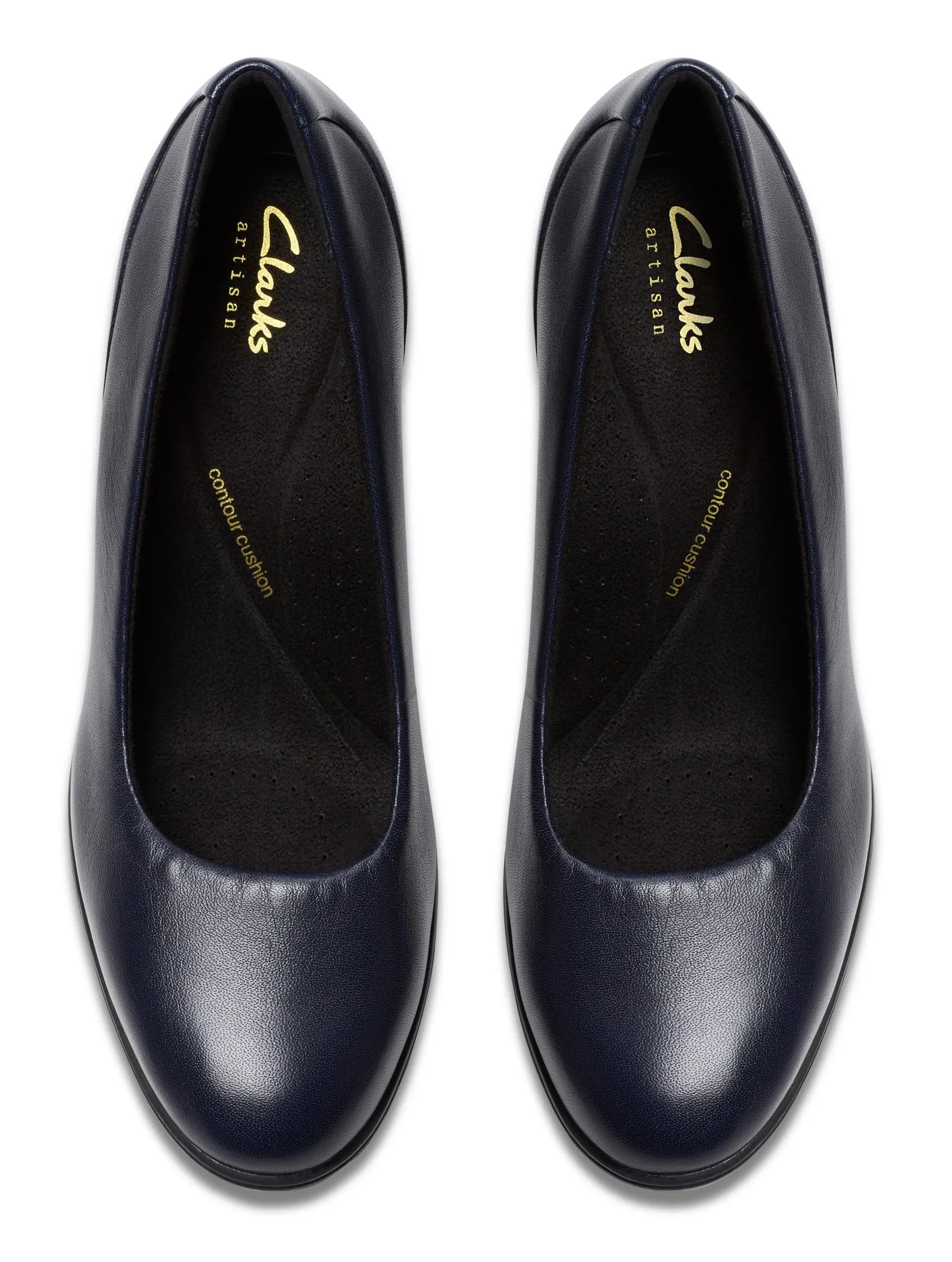 Women's Clarks Shaya Poppy – Leather Court Shoes with Elegant Mid Heel CLARKS