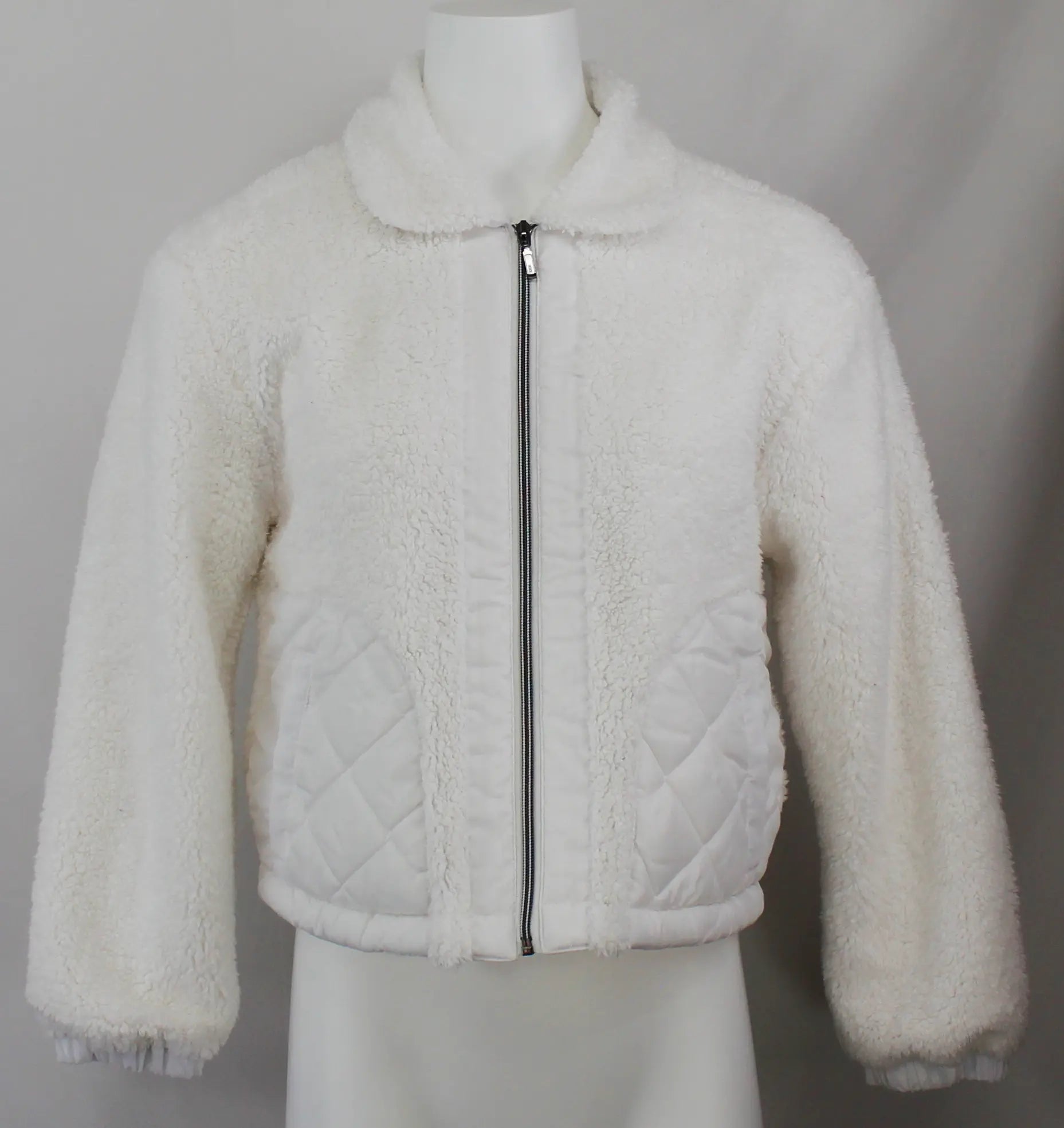 Keren Hart Snow Barbie Jacket – Sherpa Fleece & Quilted Contrast Style IVORY-XL KEREN HART