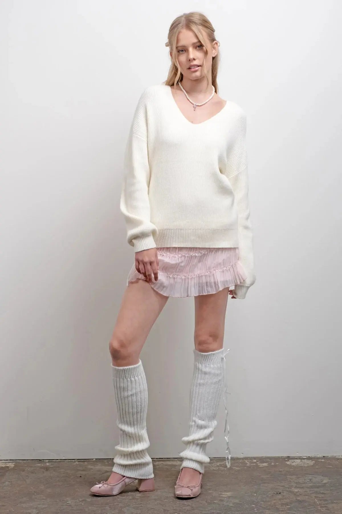 Blu Pepper So Into You Sweater – Feminine Back Bow Detail Pullover BLU PEPPER