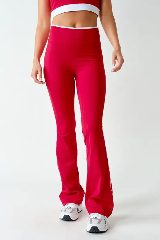 Are Flare Leggings in Style? Mono B Venice Contrast-Piping Flare Leggings – Active Pants