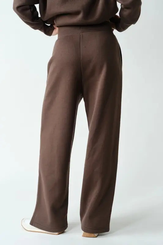 Mono B CloudWalk Wide Leg Fleece Pants – Relaxed Lounge Pants
