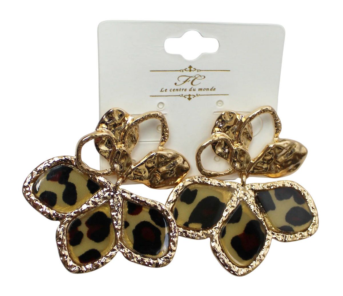 Joia Exotic Petal Drop Earrings – Statement Pattern Earrings JOIA TRADING CO.