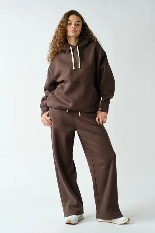 Mono B CloudWalk Wide Leg Fleece Pants – Relaxed Lounge Pants