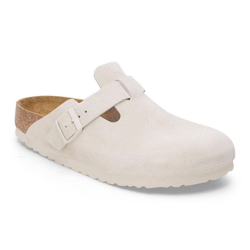 Birkenstock Boston Soft Footbed Suede – Iconic Comfort & Timeless Style ANTIQUE WHITE / R / 46 BIRKENSTOCK