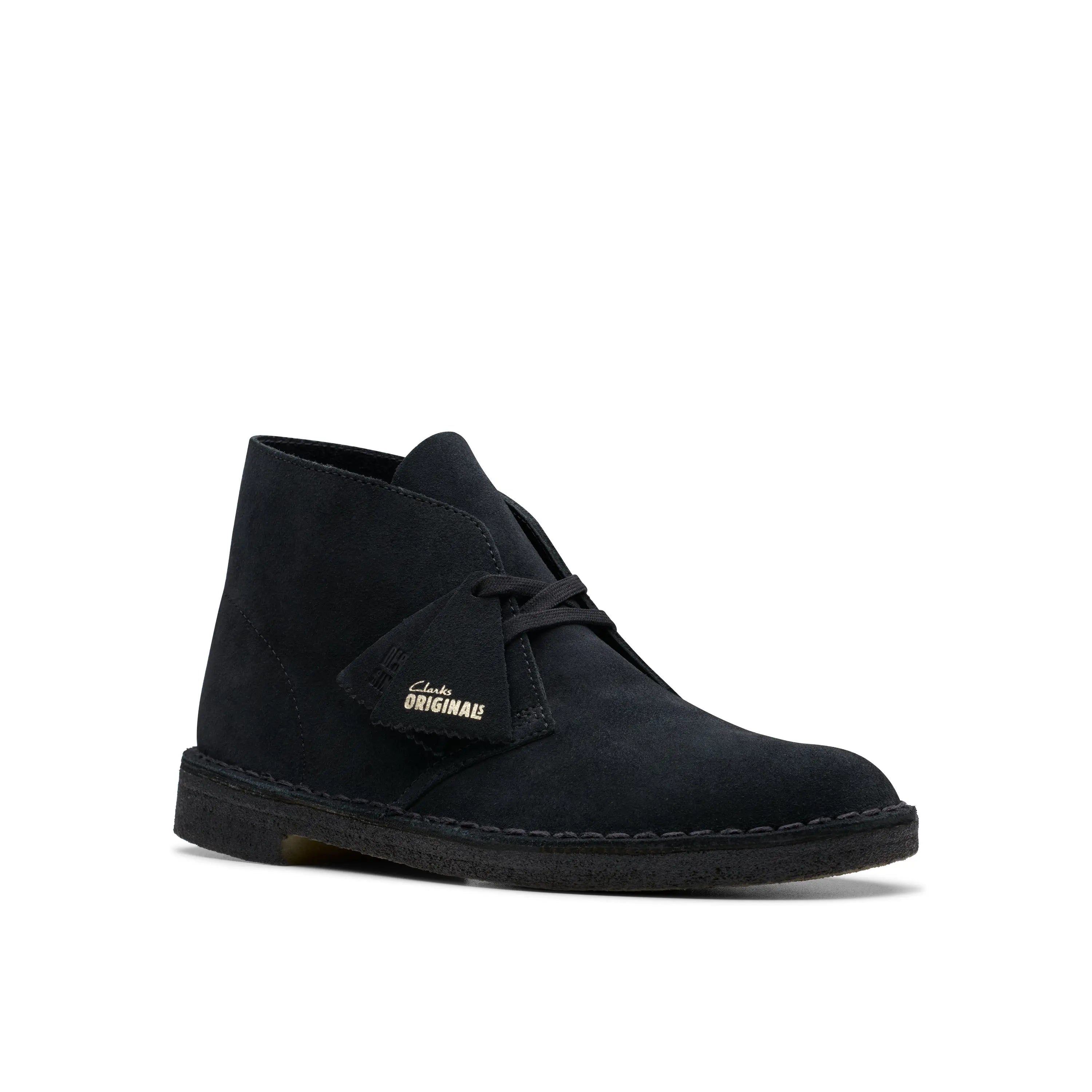 Men’s Clarks Desert Boot – A Timeless Icon of Style & Craftsmanship BLACK-SUEDE-M-7½ CLARKS