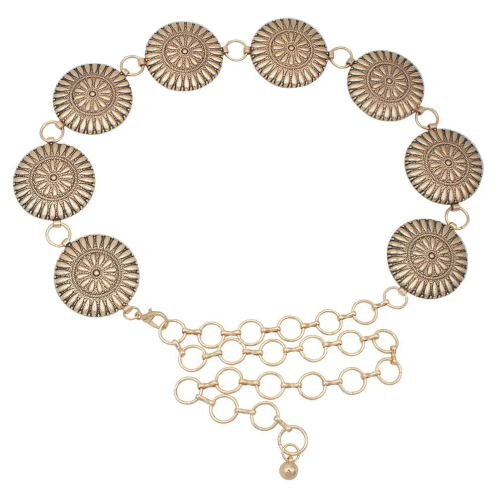 Joia Rustic Halo Belt – Western Medallion Chain Belt JOIA TRADING CO.
