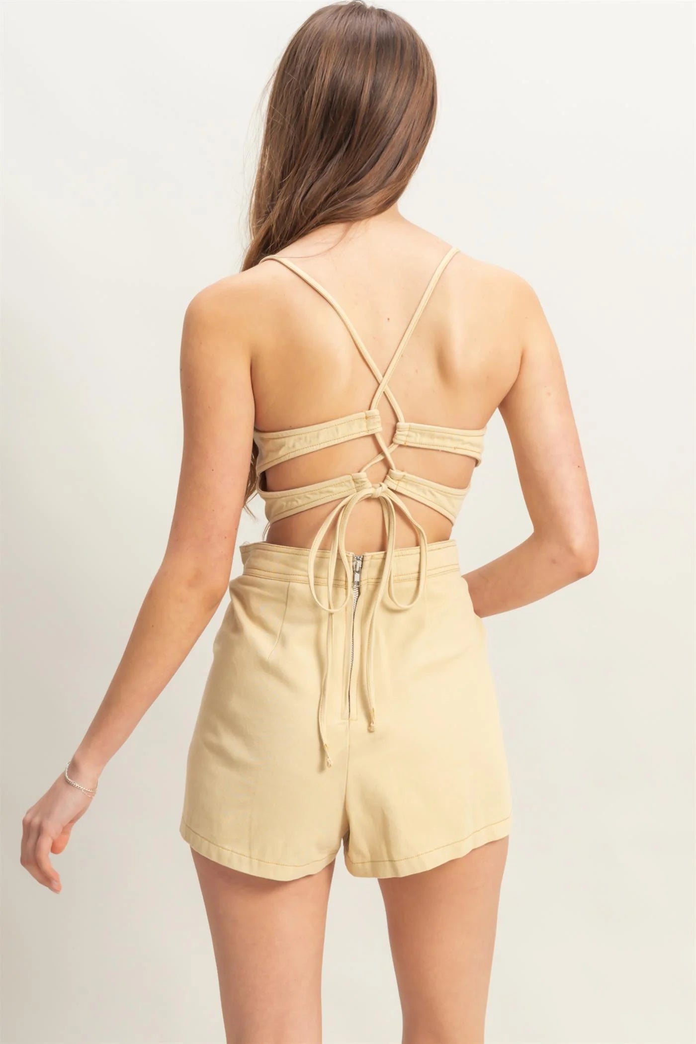 Hyfive Inc. Festive Cutie Jumper – Washed Twill Romper with Strappy Back HYFIVE INC