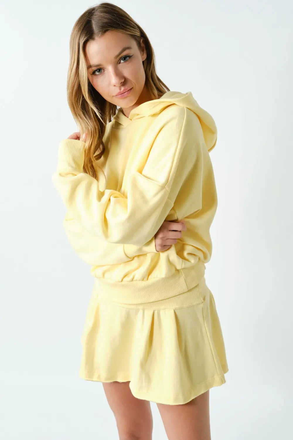 Mono B Icon Short Cotton Hoodie Set – Cozy Hoodie & Skirt Set MONO B