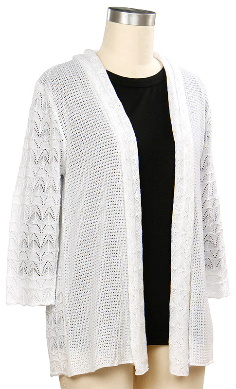 L. Hamrick Morning Mist Cardigan – Lightweight Open Knit Layer L HAMRICK