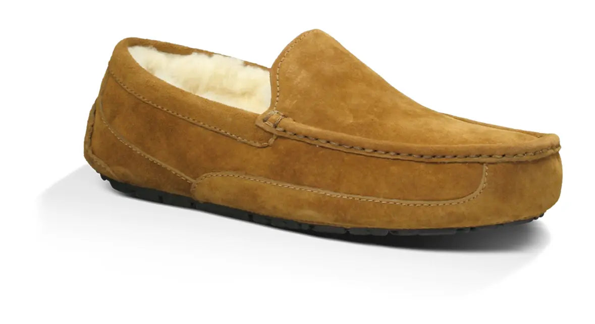Men’s UGG Ascot (Suede) – Classic Moc-Toe Slipper with Indoor/Outdoor Comfort CHESTNUT-3E-15 UGG