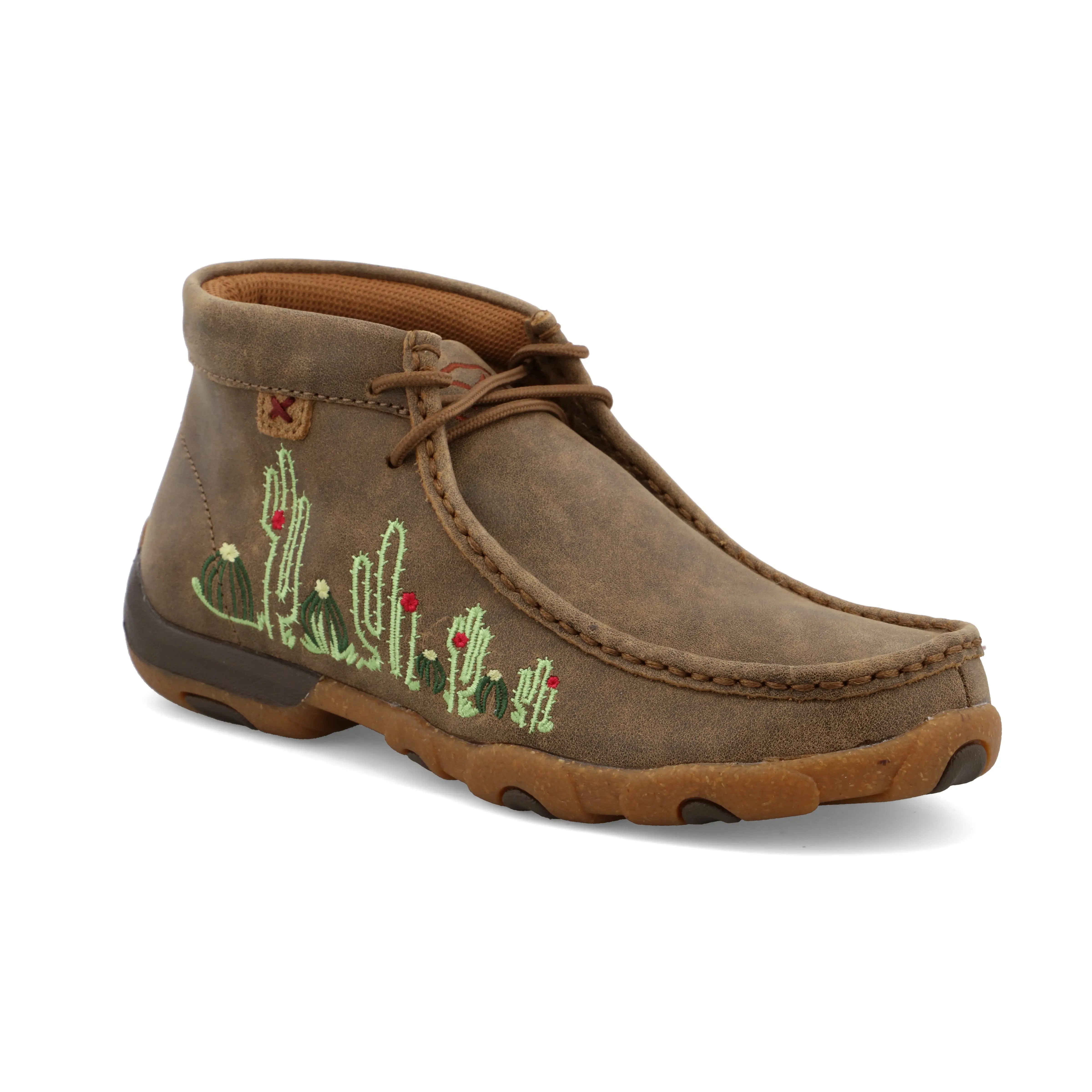 Women's Chukka Driving Moc (Embroidered) BOMBER-CACTUS-M-10 TWISTED X