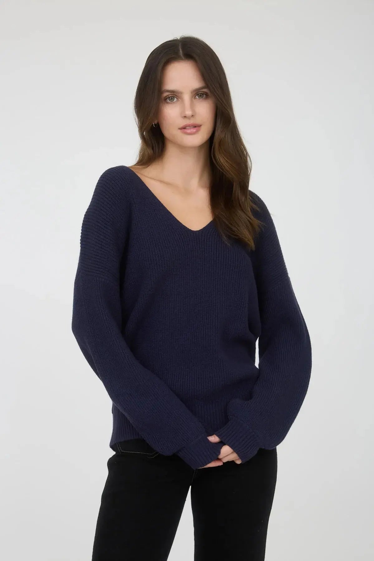 Blu Pepper So Into You Sweater – Feminine Back Bow Detail Pullover BLU PEPPER
