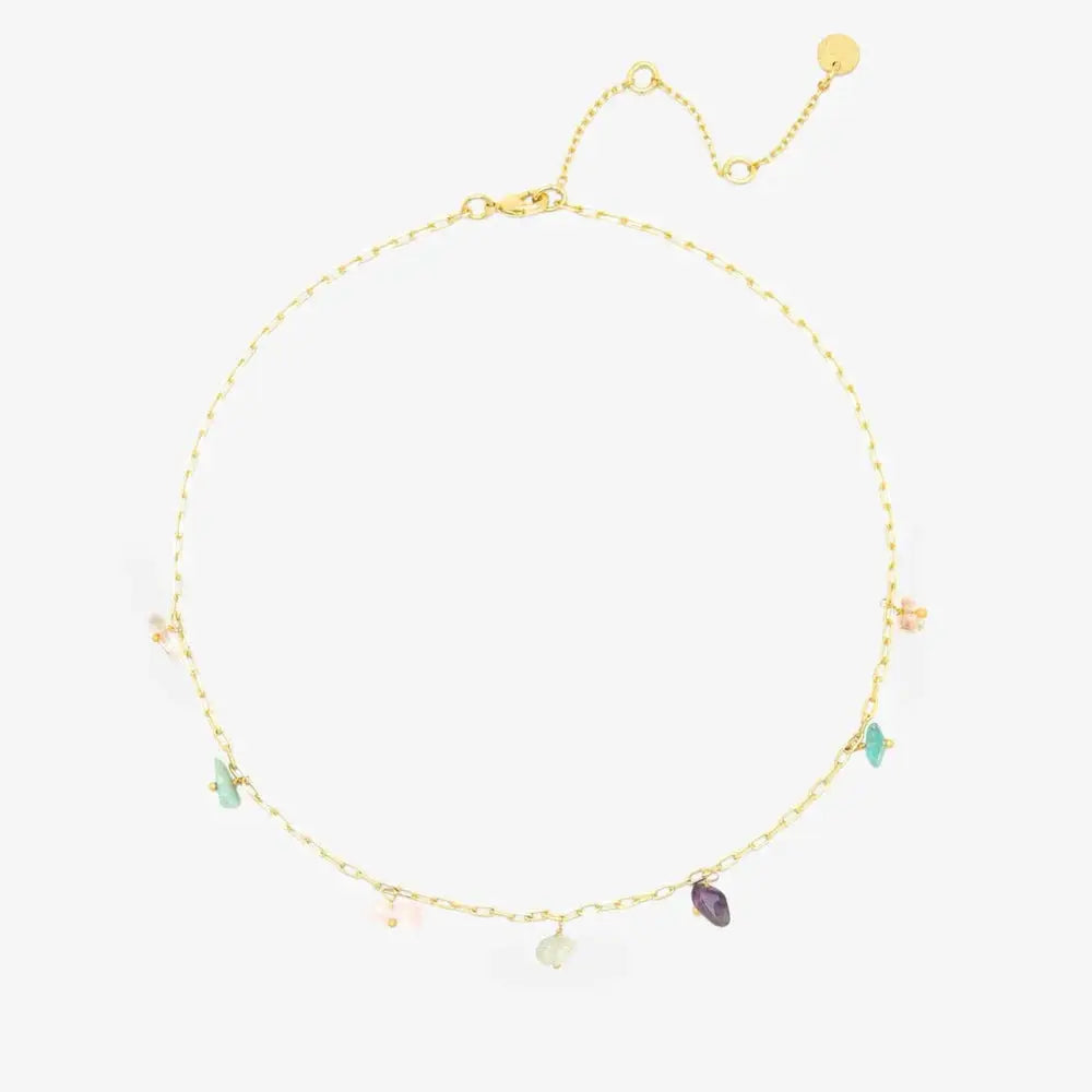 Gemstone Drop Chain Necklace PURA VIDA BRACELETS
