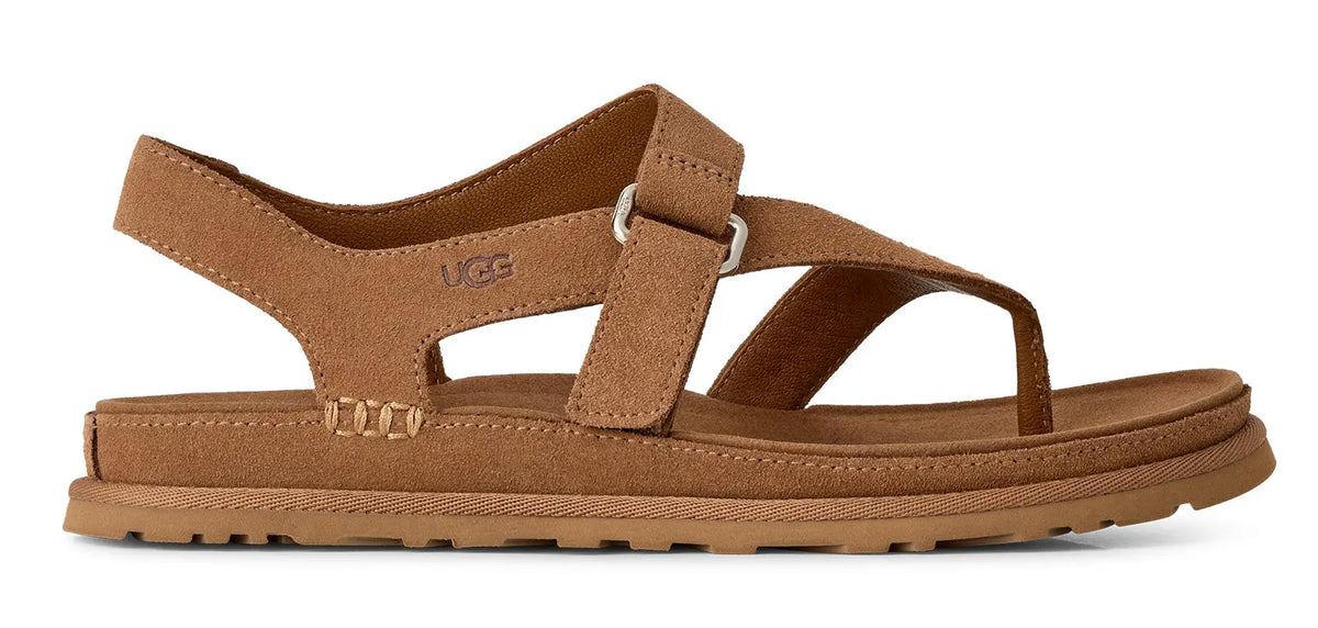 Women's UGG GoldenGaze Toe Post – Comfort Suede Summer Sandals UGG