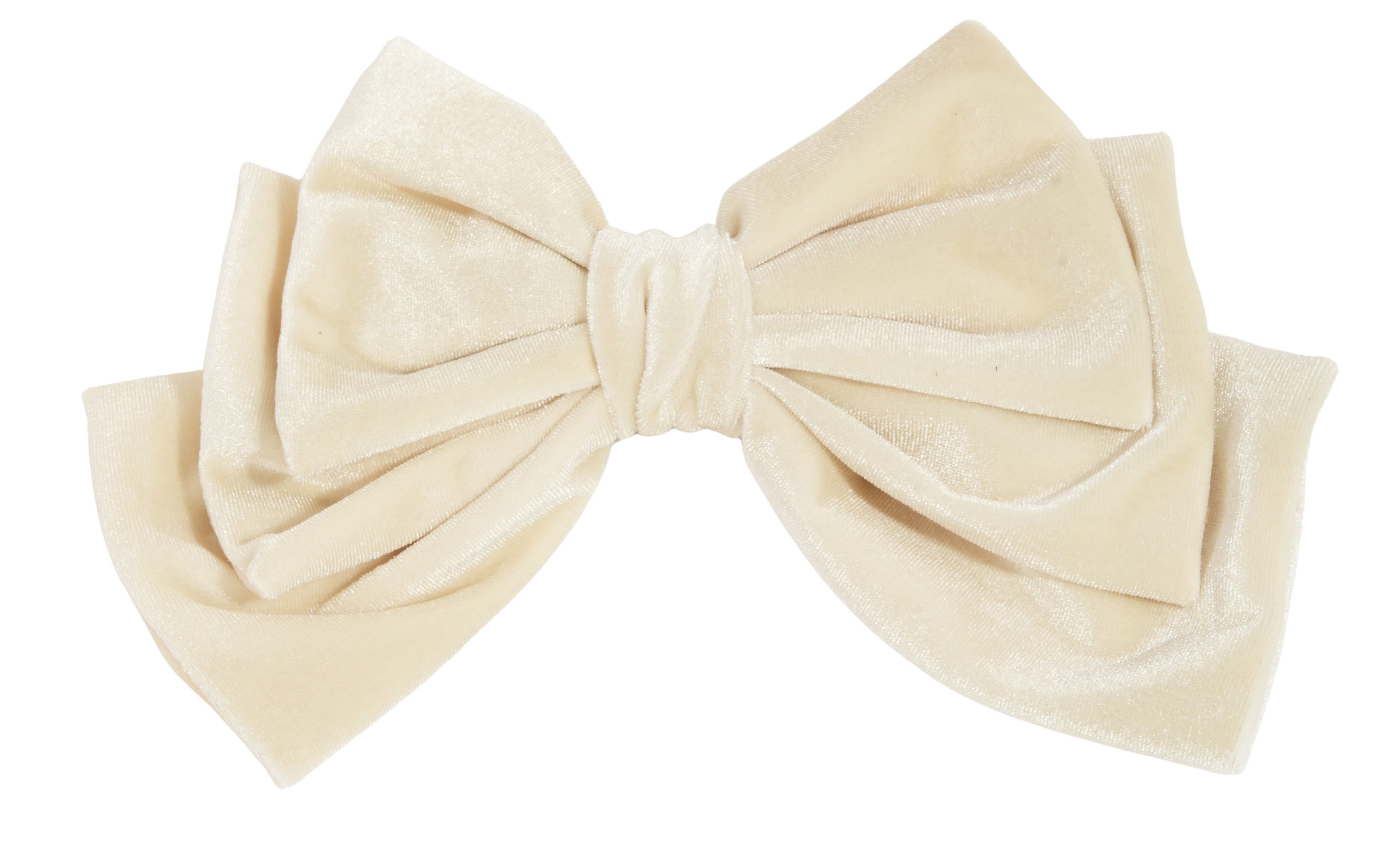 Fame Velvet Bow Hair Pin – Soft Ribbon Bow Clip IVORY FAME ACCESSORIES
