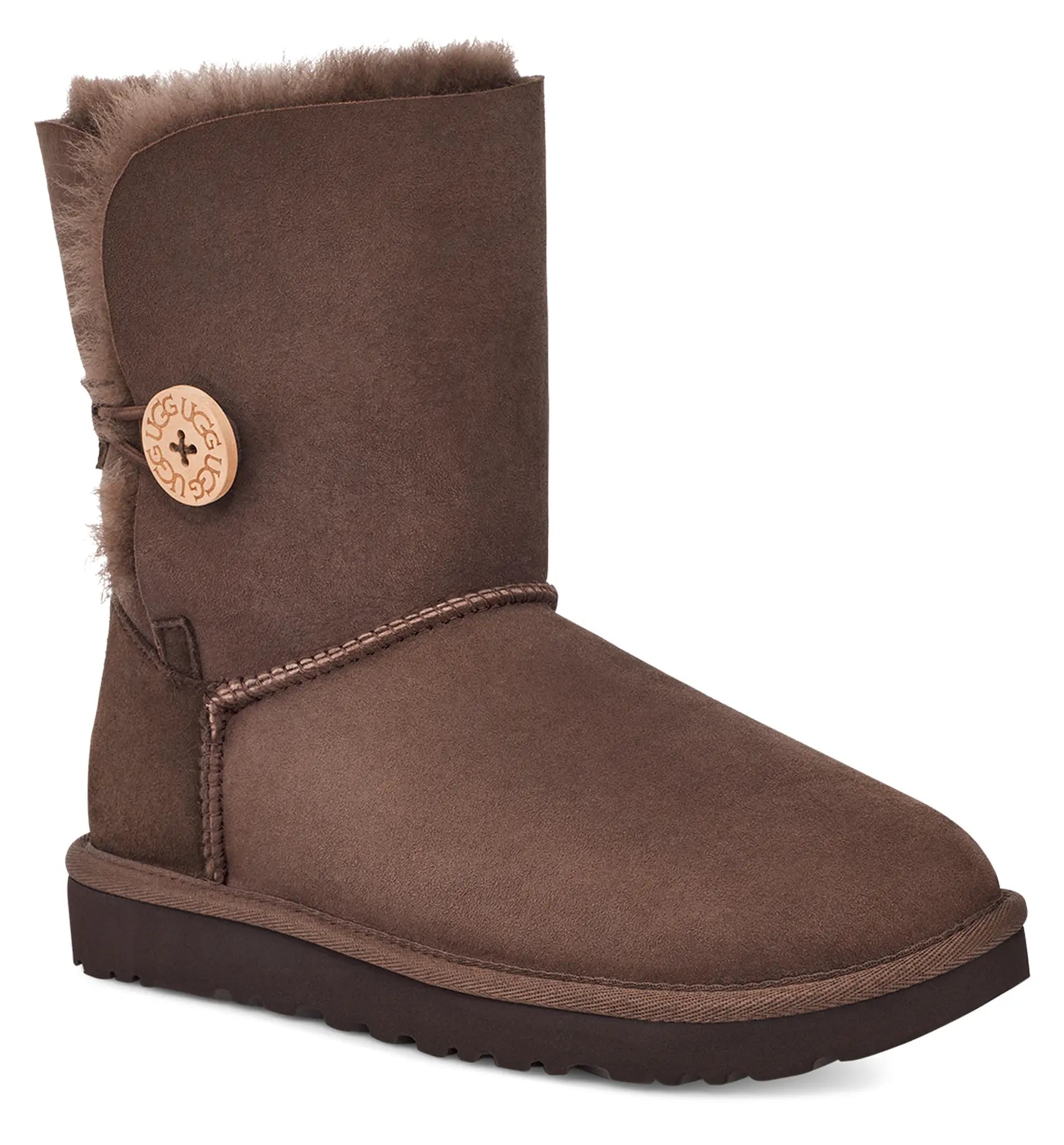 Women’s UGG Bailey Button II – Versatile Sheepskin Boot with Cozy Comfort BURNT-CEDAR-M-11 UGG