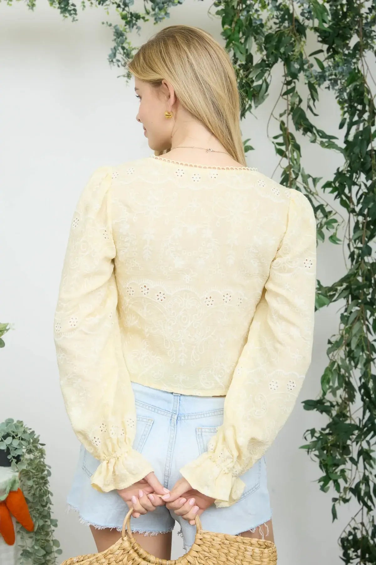 Blu Pepper Meadow Whisper Top – Eyelet Tie Front Top BLU PEPPER