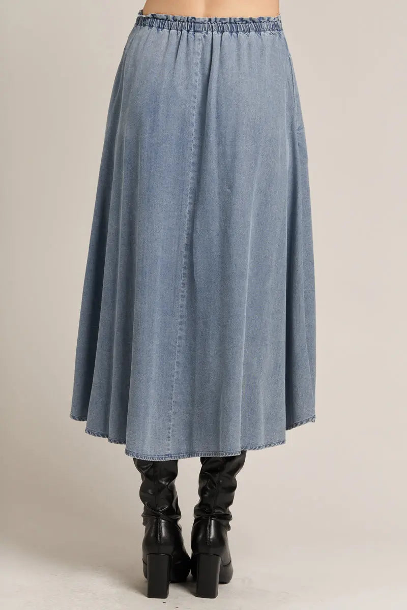 Howdy Denim Skirt – Effortless Comfort with a Chic Edge