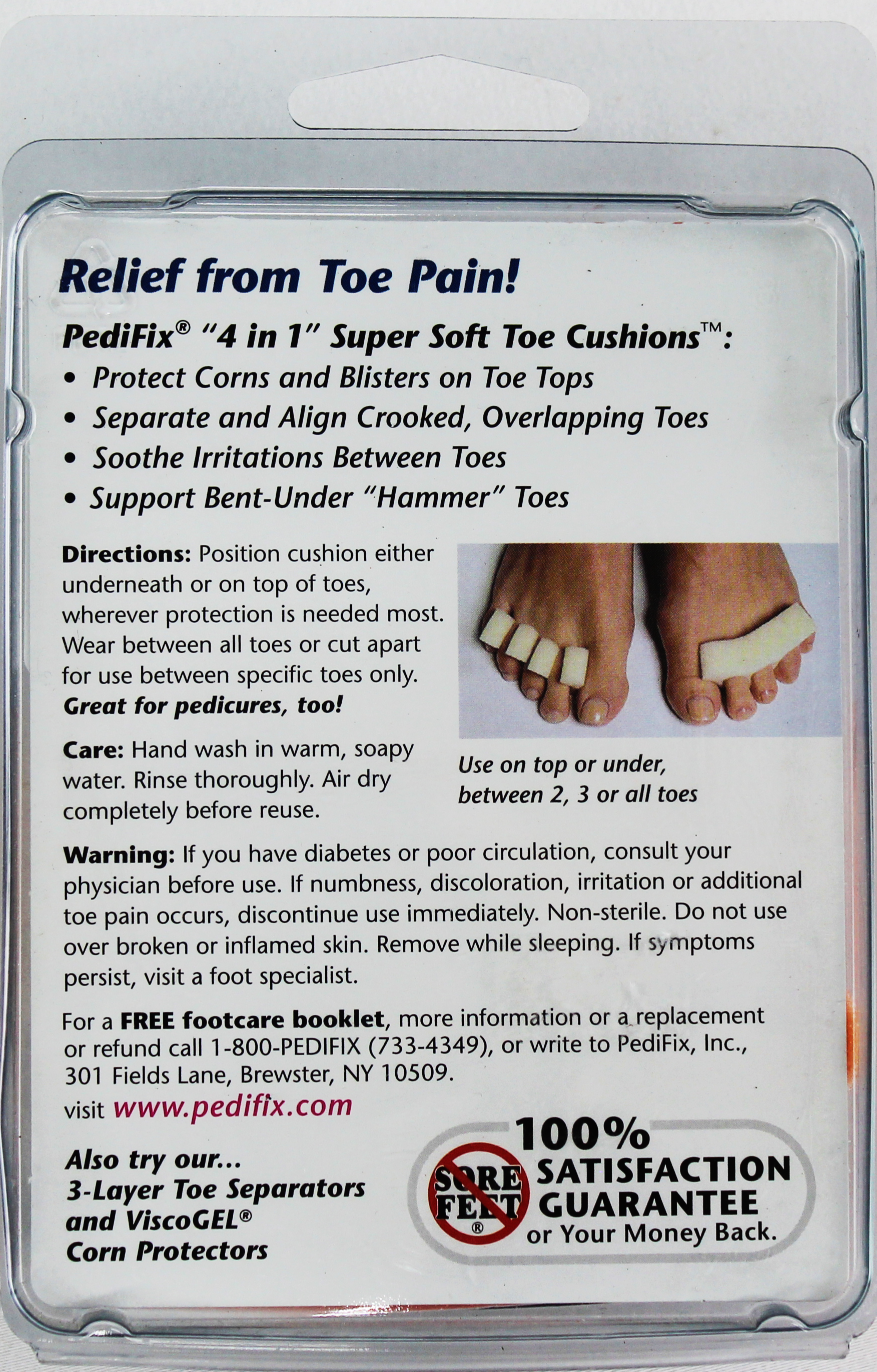 PediFix 4-in-1 Toe Cushions – Soft Support for Corns, Toes & Pedicures PEDIFIX