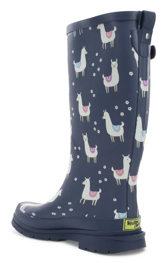Women’s Western Chief Llama-Rama Tall Rain Boots – Playful Style with Waterproof Protection