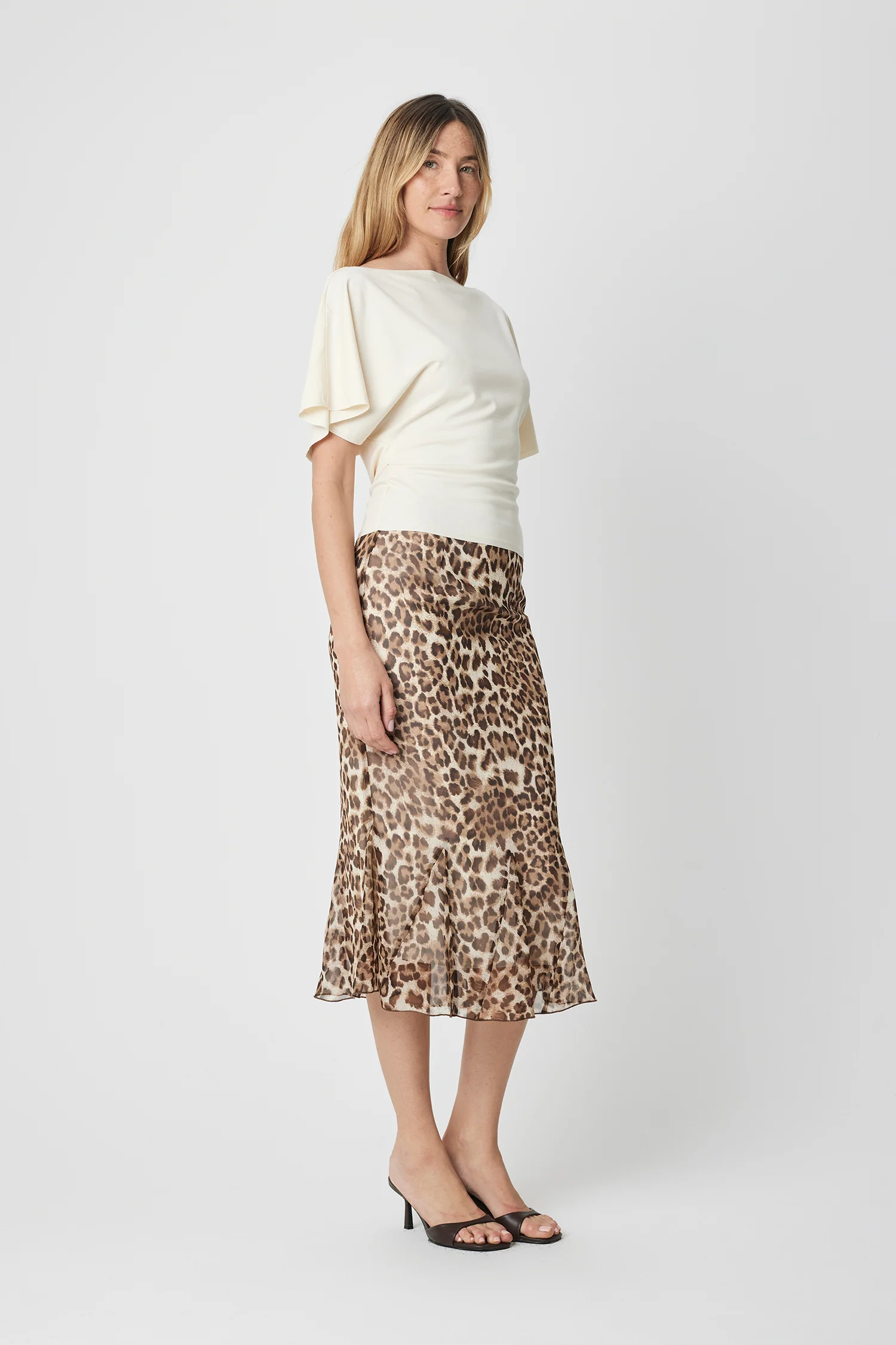 Mod Ref Wild at Heart Midi Skirt – Leopard Print Flare Midi Skirt