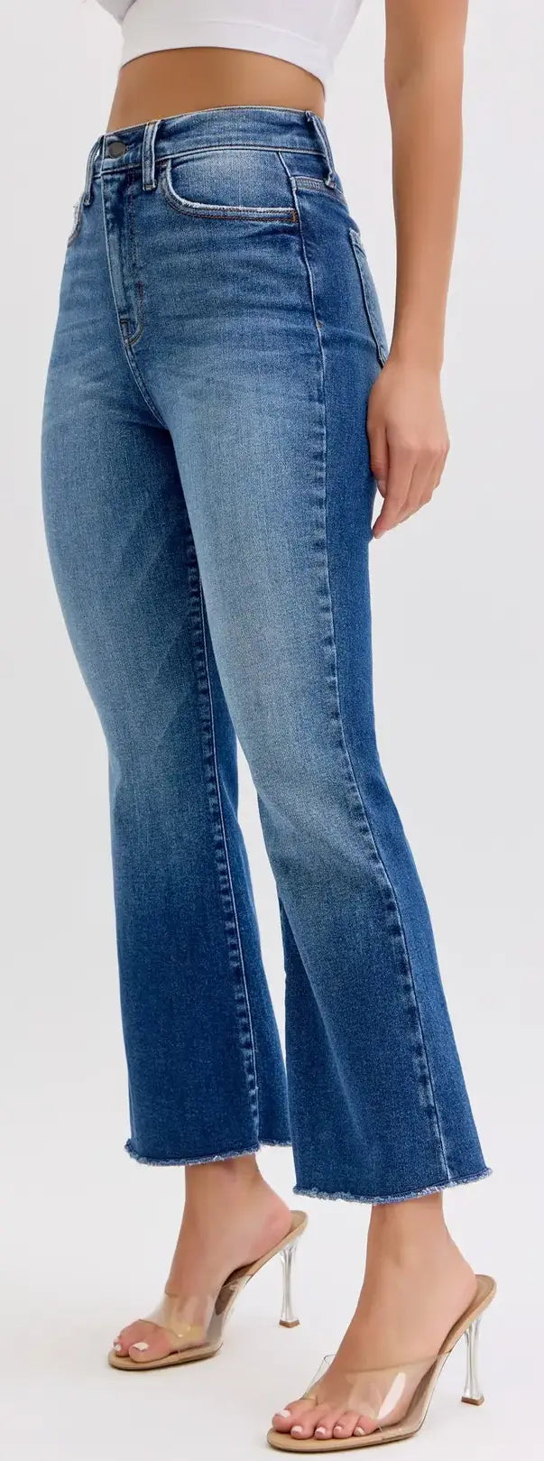 Cello Isabella High Rise Crop Flare Jeans – Modern Flair with a Classic Fit WAT? JEANS & CELLO JEANS