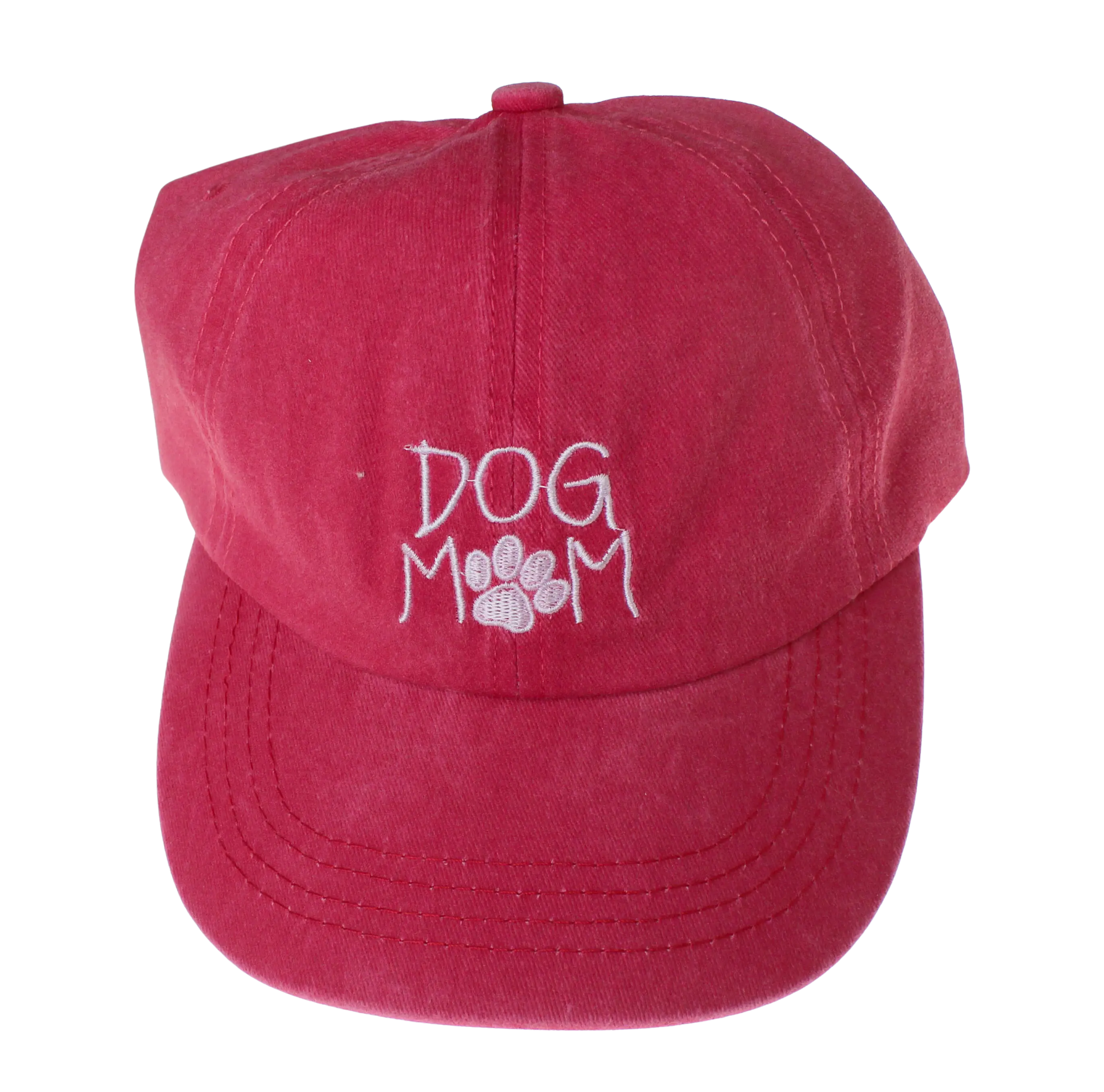 Joia Accessories Dog Mom Hat w/Paw – Comfortable, Adjustable Pet Mom Cap RED / EA JOIA TRADING CO.