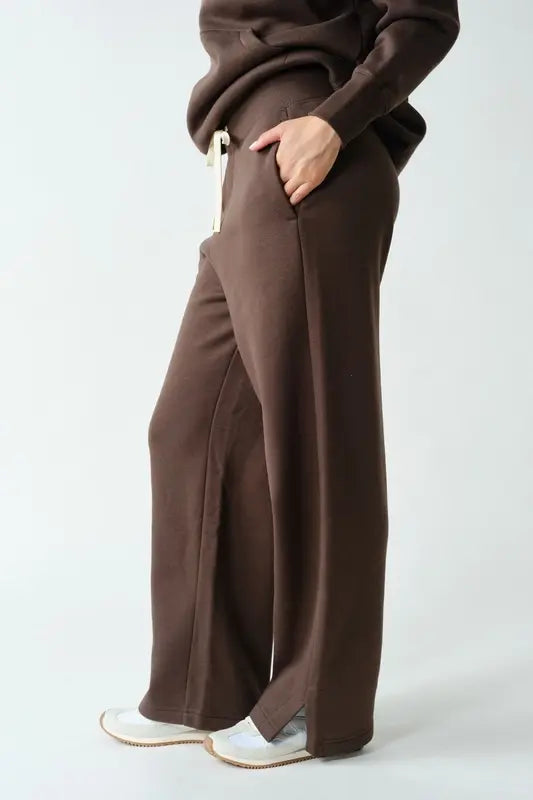 Mono B CloudWalk Wide Leg Fleece Pants – Relaxed Lounge Pants