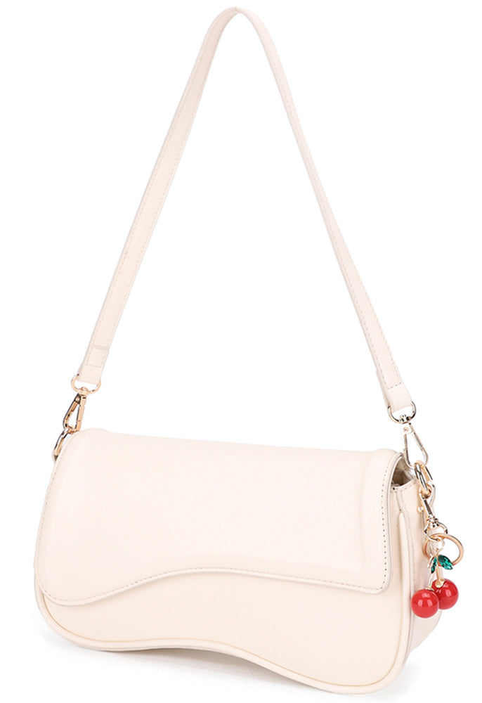 Joia Cherry Kiss Purse – Chic Curved Flap Shoulder Bag JOIA TRADING CO.