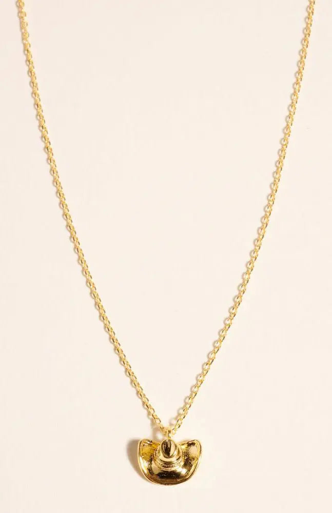Joia Long Live Cowgirls Hat Necklace – Delicate Western Pendant JOIA TRADING CO.