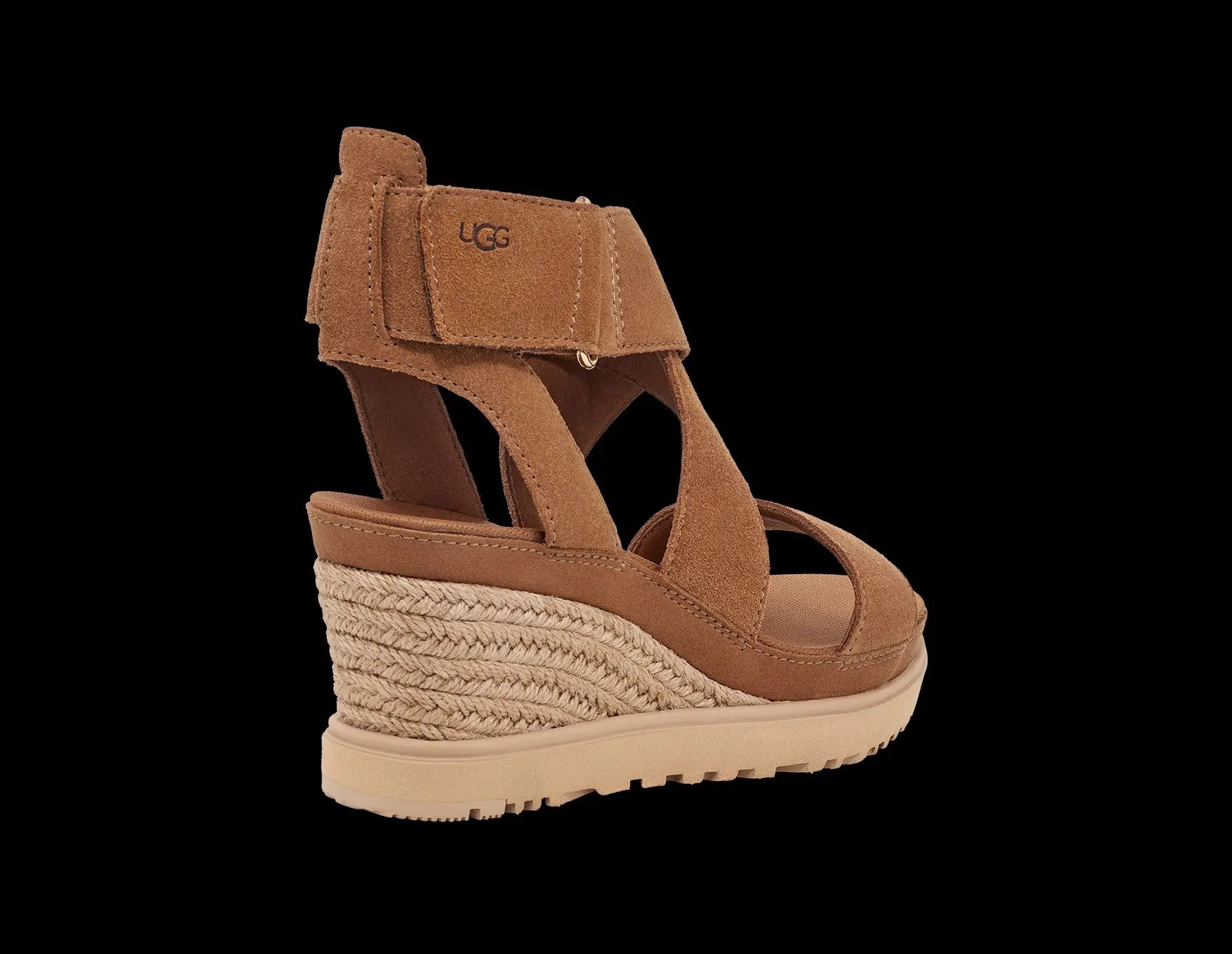 Women's UGG Ileana Ankle – Suede Wedge Sandal with Jute Wrap