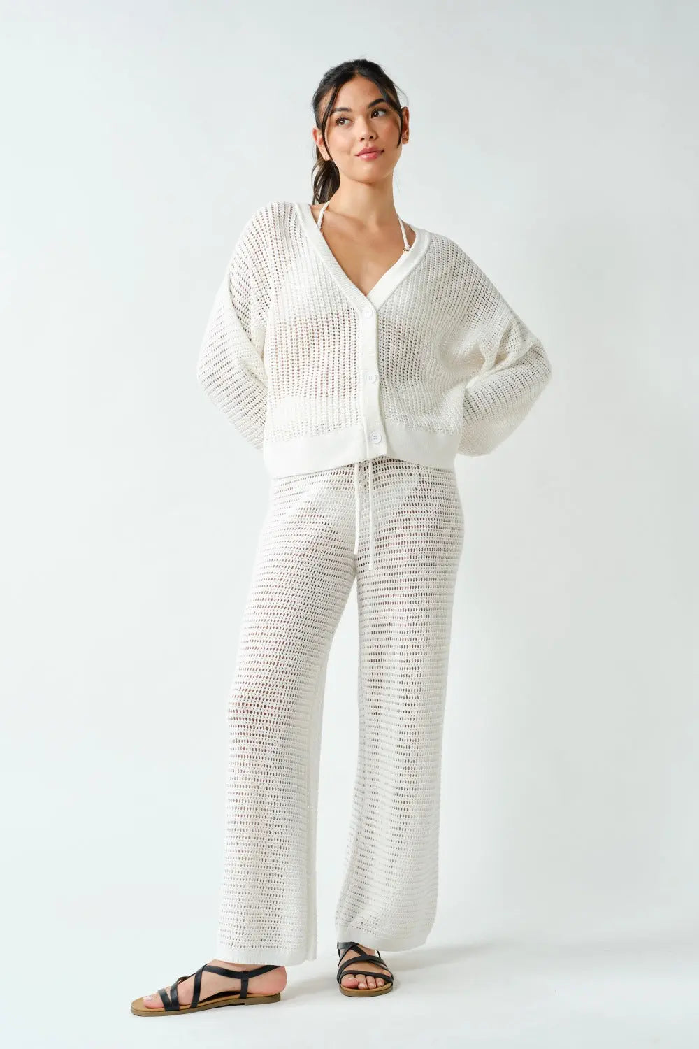 Mono B Coastal Crochet Air Knit Top – Lightweight Layers with Effortless Style MONO B