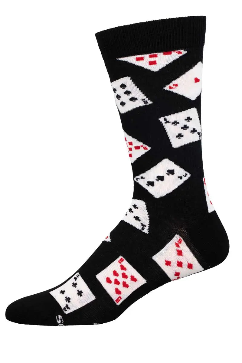 Men’s Socksmith Deal Me In – Fun Playing Card Pattern Socks SOCK SMITH