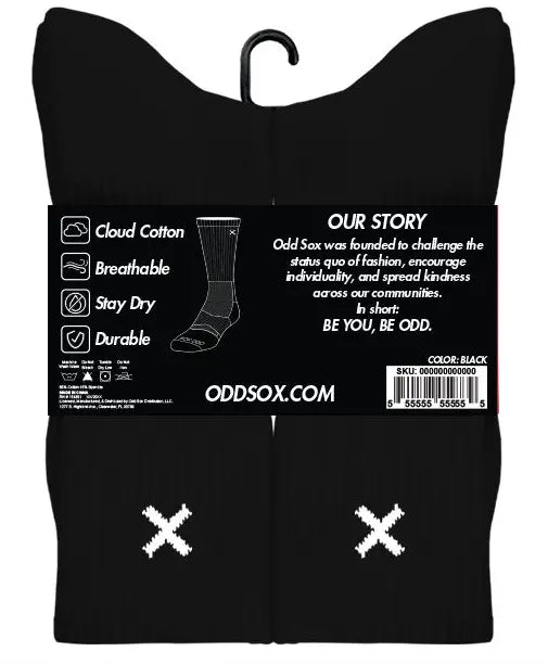 Men's ODD SOX Basix Crew Socks (6-Pack) – Everyday Comfort & Essential Wear ODD SOX
