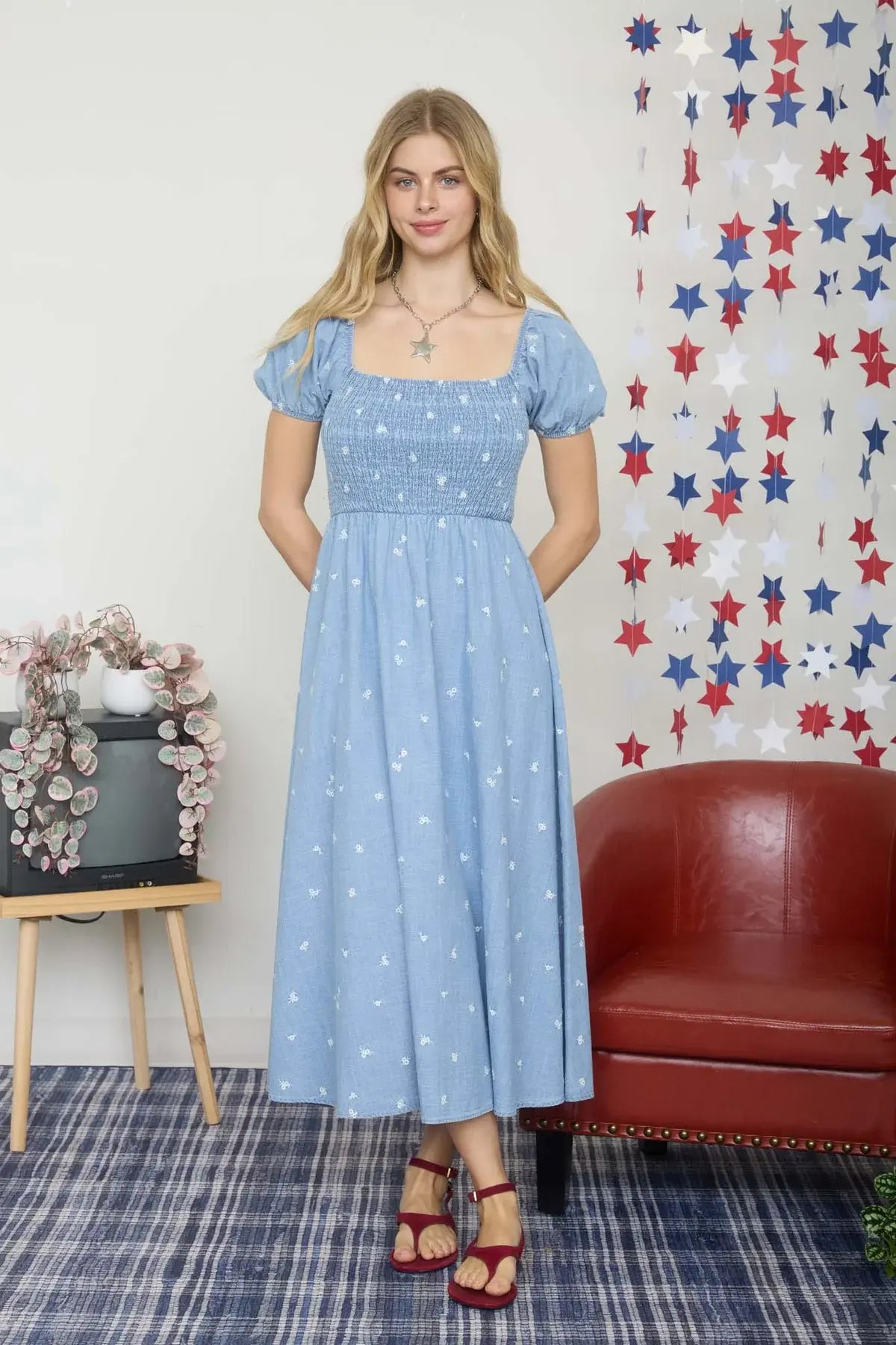 Blu Pepper Daisy Field Dress – Floral Embroidered Dress BLU PEPPER