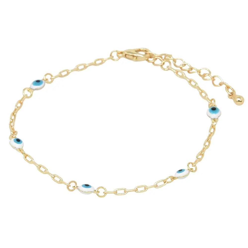 Joia Guardian Evil Eye Chain Bracelet – Delicate Chain Link Style JOIA TRADING CO.
