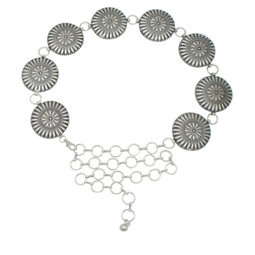 Joia Rustic Halo Belt – Western Medallion Chain Belt JOIA TRADING CO.