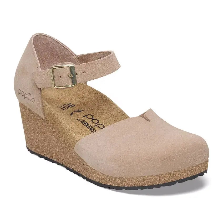 Birkensock Mary – Suede Wedge Mary Jane with Supportive Fit WARM-SAND-N-41 BIRKENSTOCK