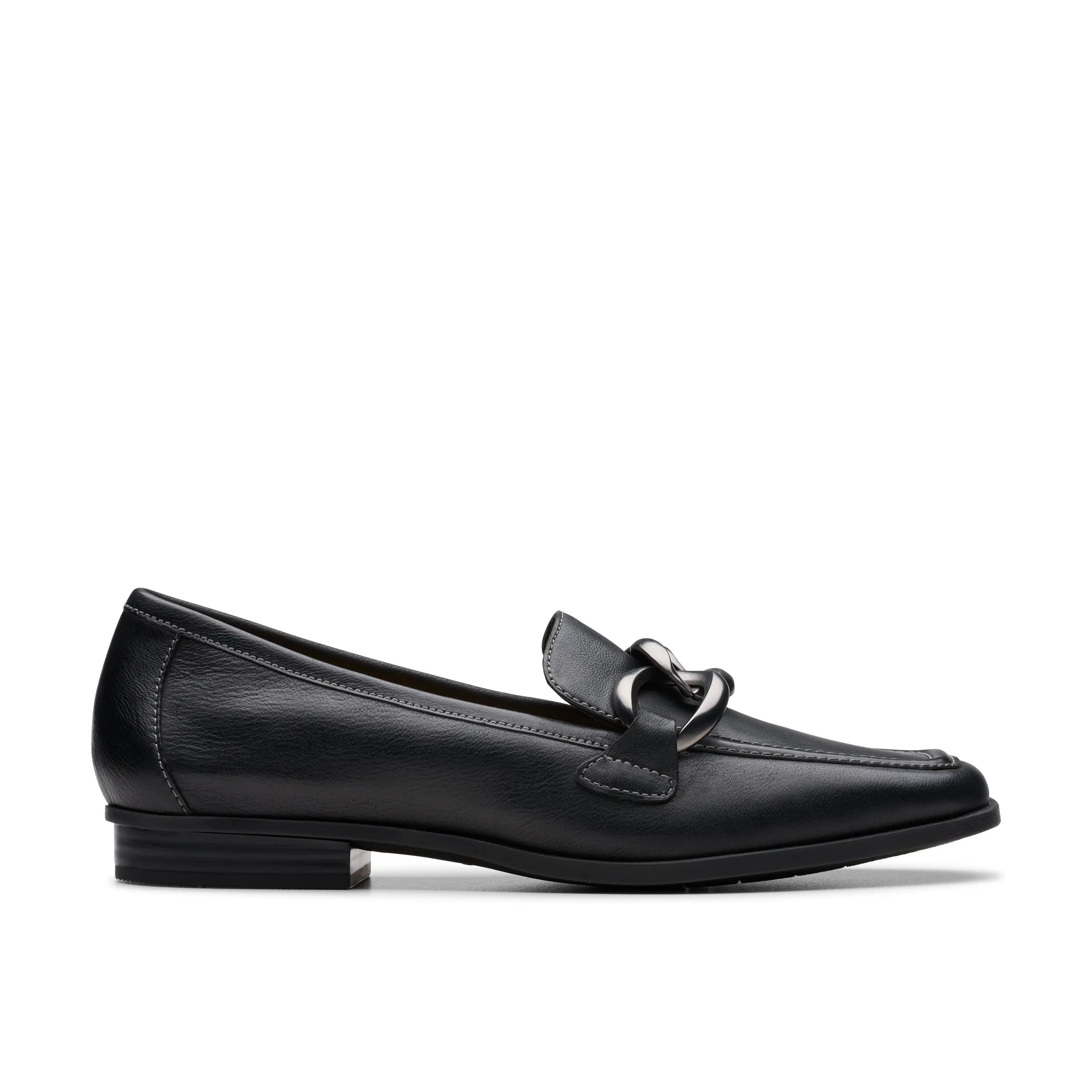 Clarks Women’s Sarafyna Iris – Leather Loafer with Chain Detail CLARKS
