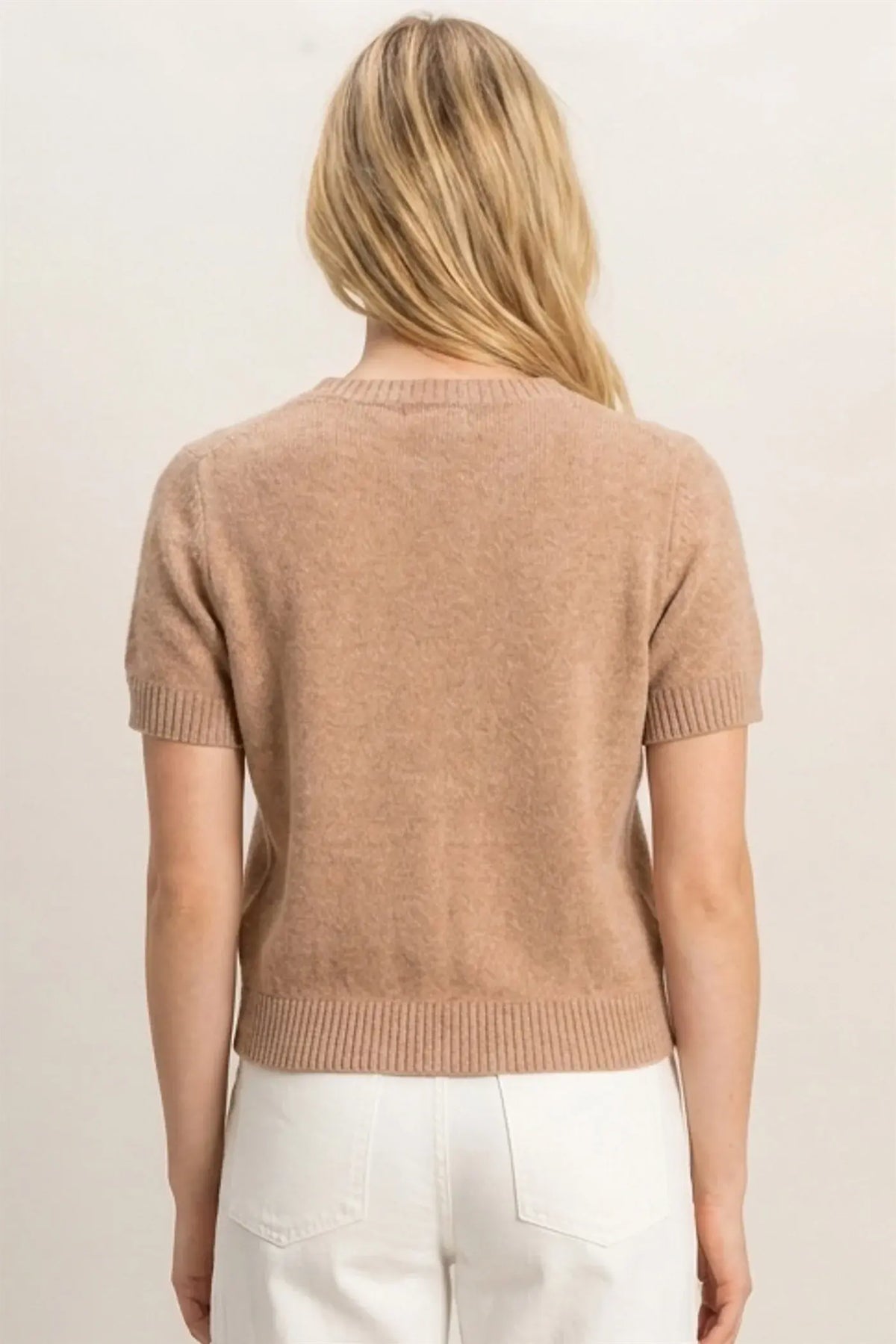 Hyfive Sweetly Buttoned Knit Top – Classic Charm with a Flattering Fit Product variant