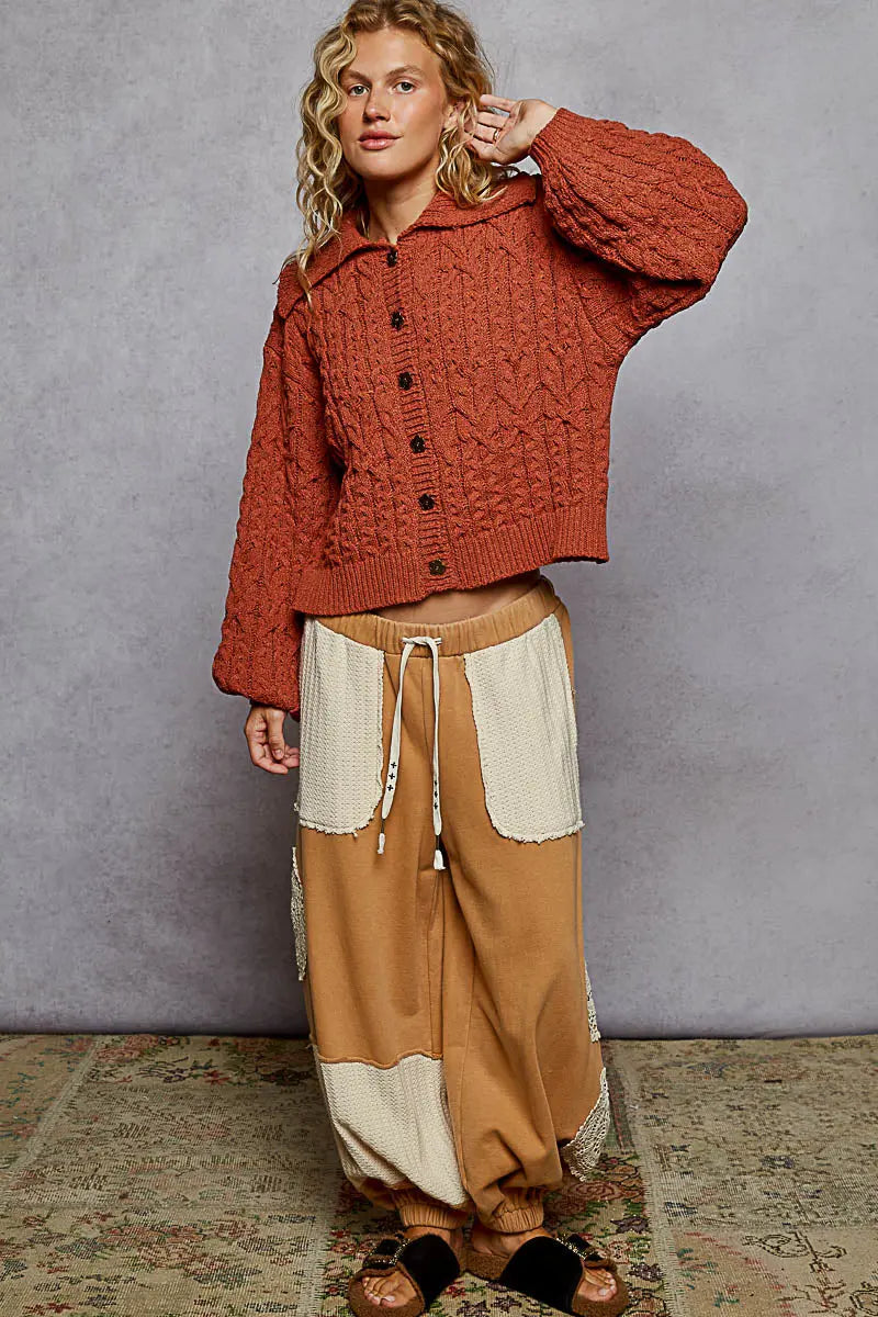 Pol Clothing Pickin’ Pumpkins Cardigan – Chenille Cropped Sweater POL CLOTHING, INC