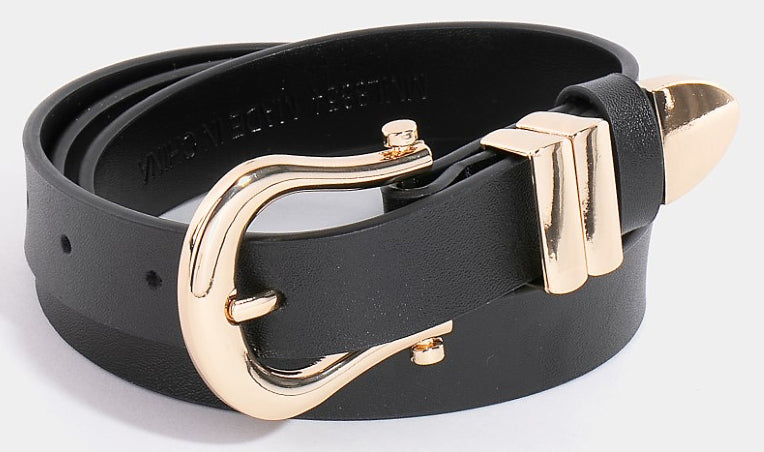 Fame Aurora Night Luxe Belt – Horseshoe Buckle Leather Belt FAME ACCESSORIES