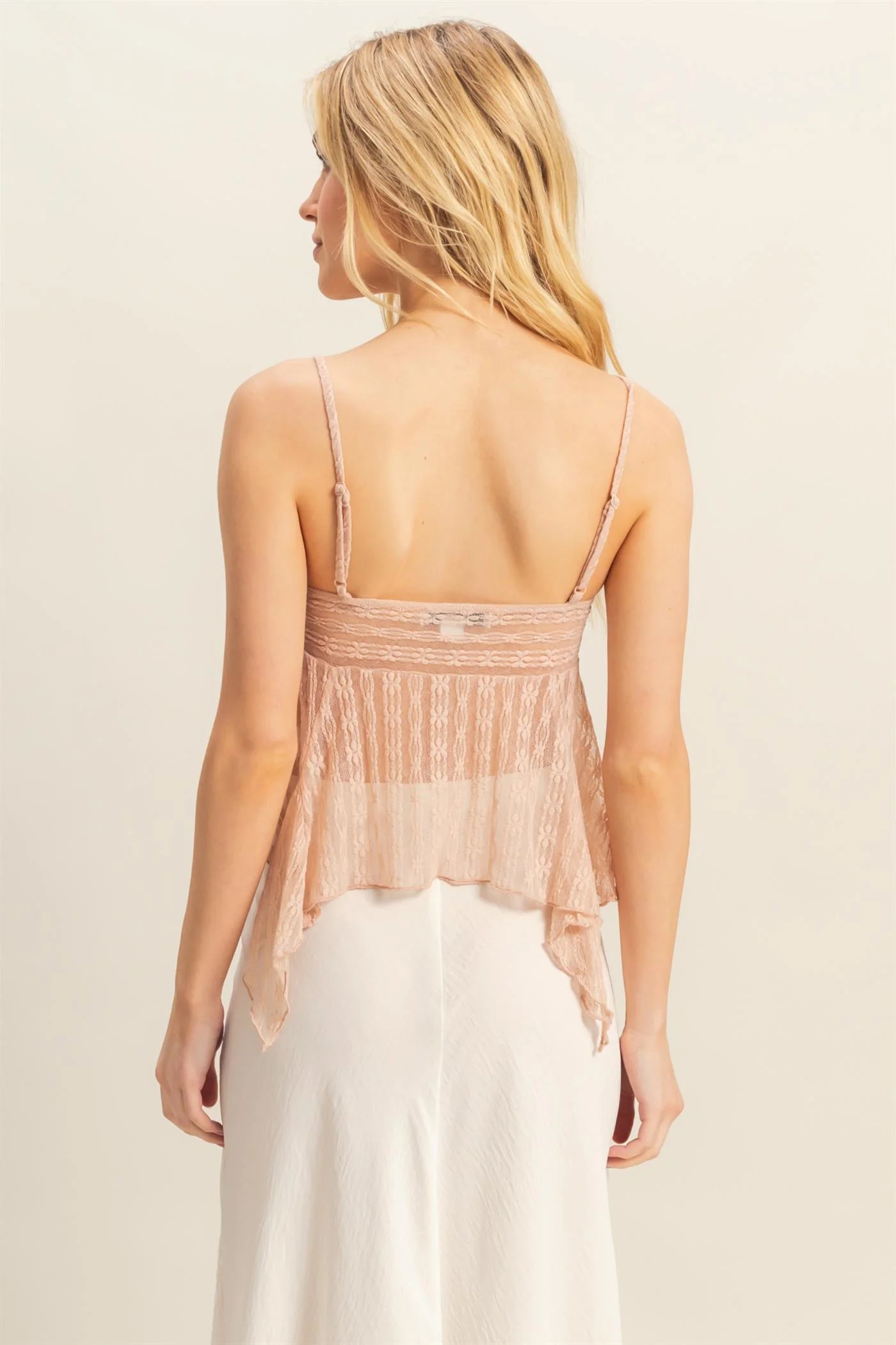 Hyfive Inc. Summer Radiance Top – Lace Handkerchief Cami with Ruffle Trim HYFIVE INC